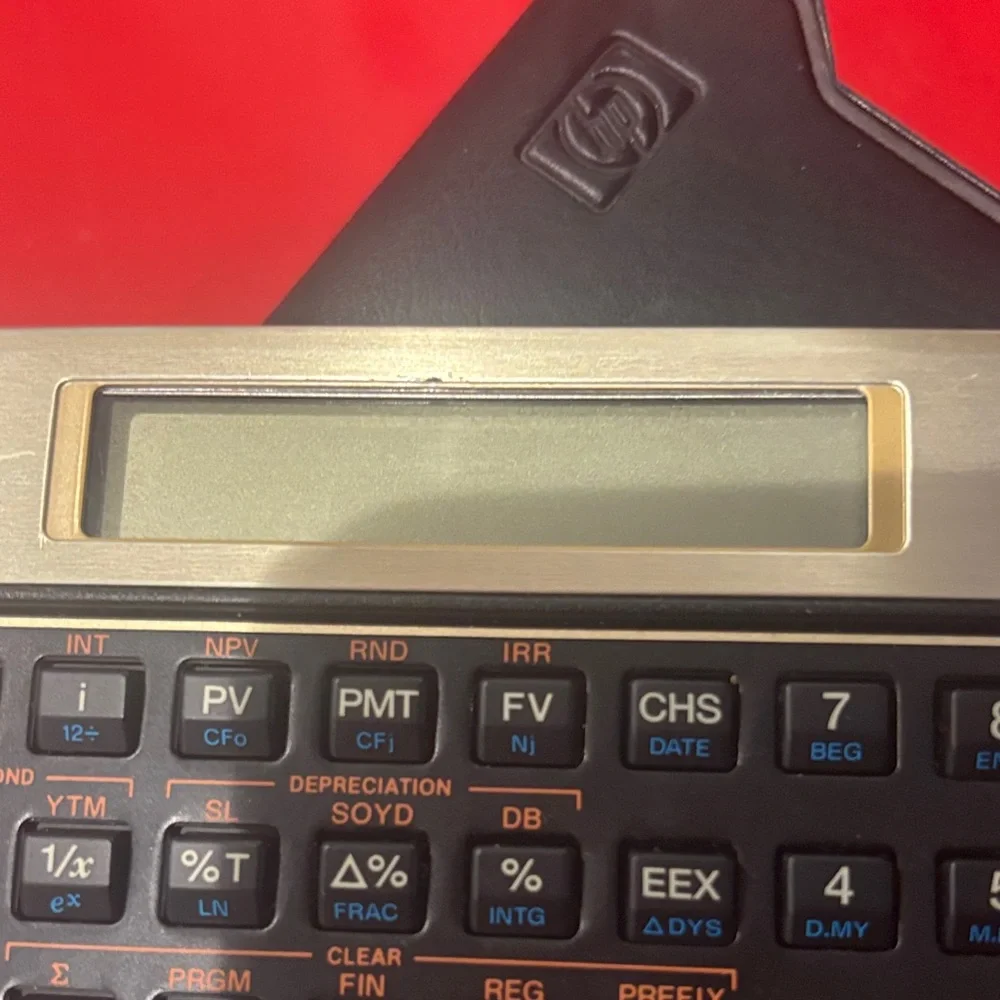 HP Vintage Black and Gold Financial Calculator